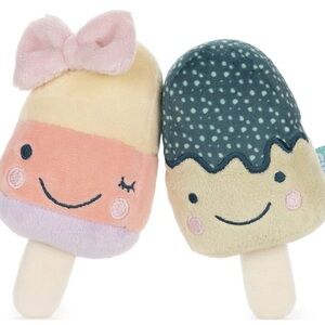 GUND Baby Sweet Shakers Popsicle Ice Cream Plush Rattle Set of 2, 6.5"